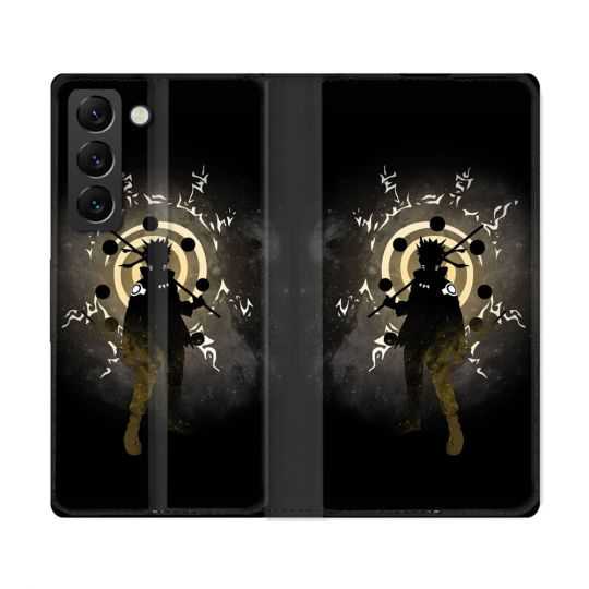Housse Cuir Portefeuille Pour Samsung Galaxy S22 Ultra Manga Naruto Sage