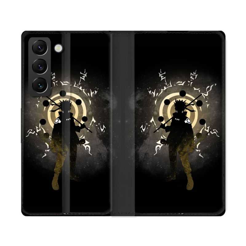Housse Cuir Portefeuille Pour Samsung Galaxy S22 Ultra Manga Naruto Sage