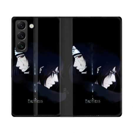Housse Cuir Portefeuille Pour Samsung Galaxy S22 Ultra Manga Naruto Sasuke Itachi