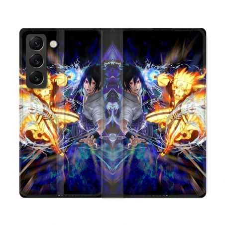 Housse Cuir Portefeuille Pour Samsung Galaxy S22 Ultra Manga Naruto VS