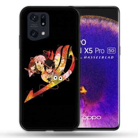 Coque Pour Oppo Find X5 Pro Manga Fairy Tail Logo Noir