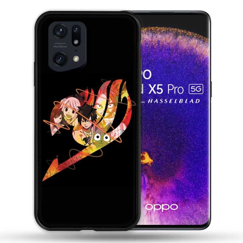 Coque Pour Oppo Find X5 Pro Manga Fairy Tail Logo Noir