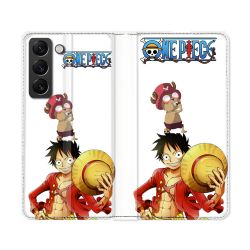 Housse Cuir Portefeuille Pour Samsung Galaxy S22 Ultra Manga One Piece Chopper