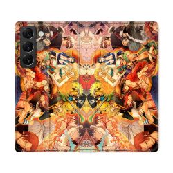 Housse Cuir Portefeuille Pour Samsung Galaxy S22 Ultra Manga One Piece Nakama