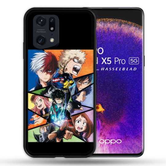 Coque Pour Oppo Find X5 Pro Manga My Hero Academia Noir
