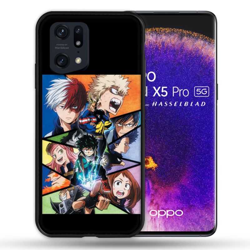 Coque Pour Oppo Find X5 Pro Manga My Hero Academia Noir