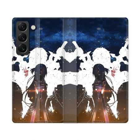 Housse Cuir Portefeuille Pour Samsung Galaxy S22 Ultra Manga SAO sword Art Online Asuna