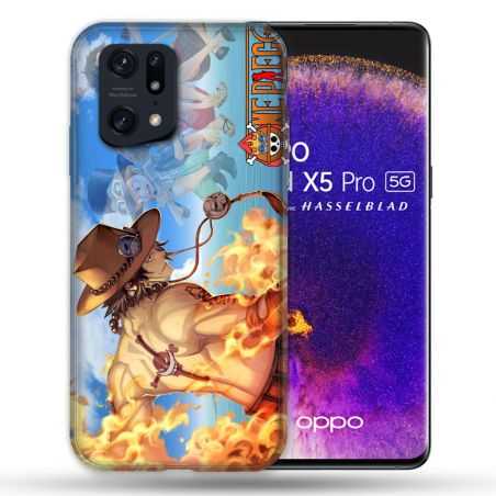 Coque Pour Oppo Find X5 Pro Manga One Piece Ace Color