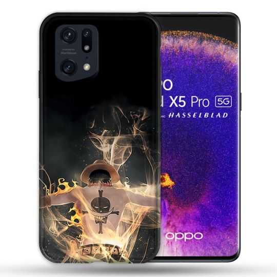 Coque Pour Oppo Find X5 Pro Manga One Piece Ace Noir