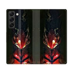 Housse Cuir Portefeuille Pour Samsung Galaxy S22 Ultra Manga Solo Leveling Igris