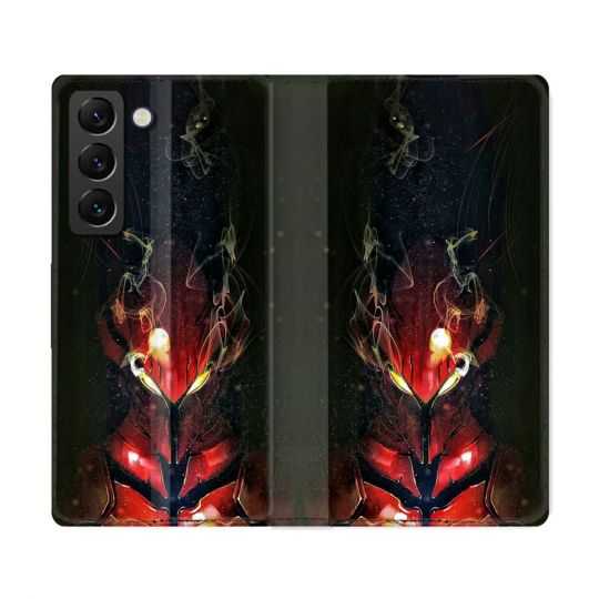 Housse Cuir Portefeuille Pour Samsung Galaxy S22 Ultra Manga Solo Leveling Igris