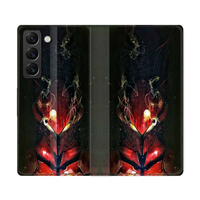 Housse Cuir Portefeuille Pour Samsung Galaxy S22 Ultra Manga Solo Leveling Igris