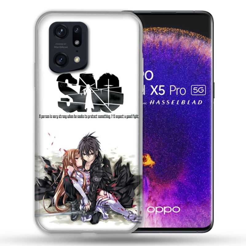 Coque Pour Oppo Find X5 Pro Manga SAO sword Art Online Blanc