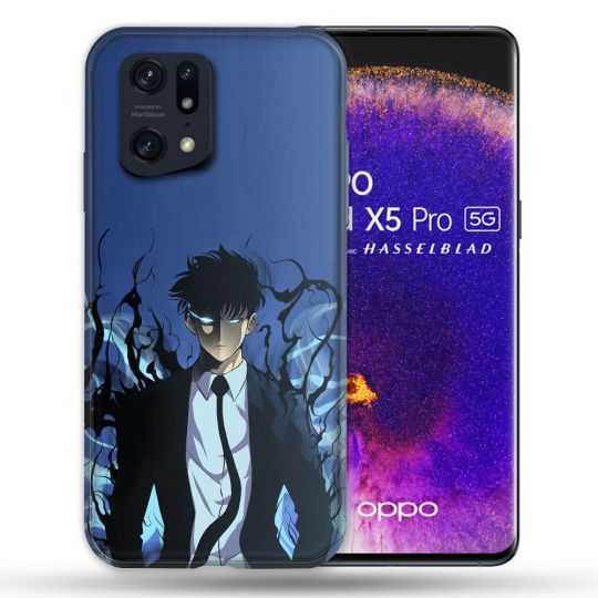 Coque Pour Oppo Find X5 Pro Manga Solo Leveling Sung Bleu