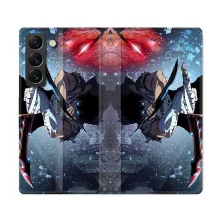 Housse Cuir Portefeuille Pour Samsung Galaxy S22 Ultra Manga Solo Leveling Sung Epee