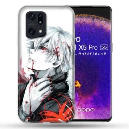 Coque Pour Oppo Find X5 Pro Manga Tokyo Ghoul Kaneki Blanc