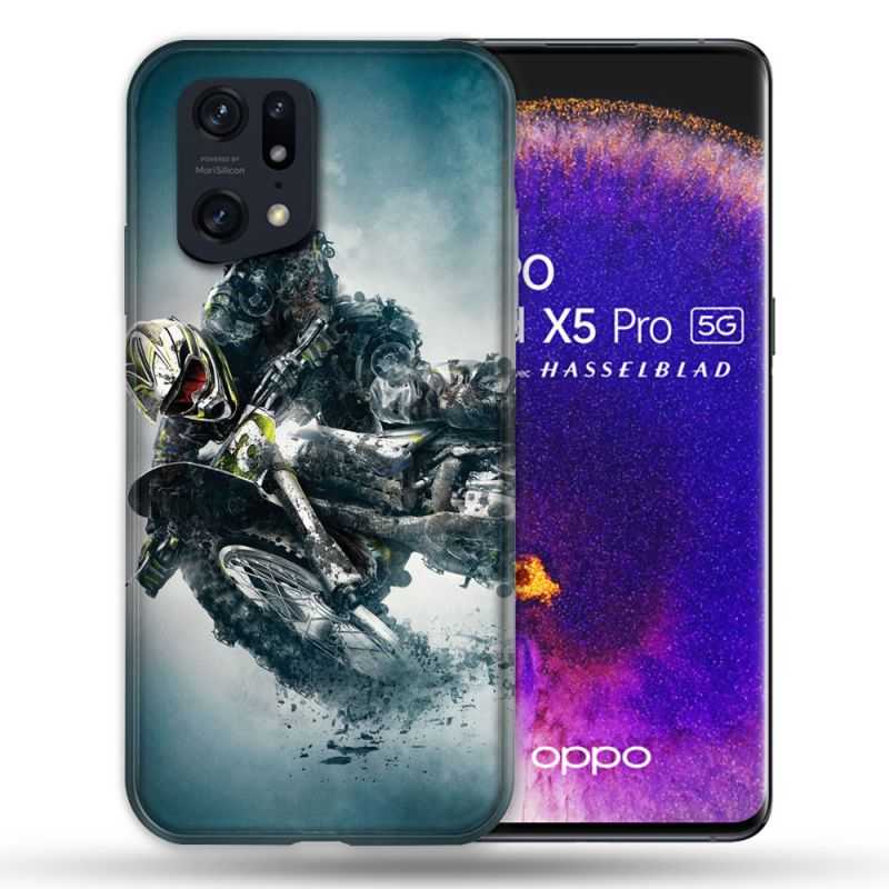 Coque Pour Oppo Find X5 Pro Moto Cross Ombre