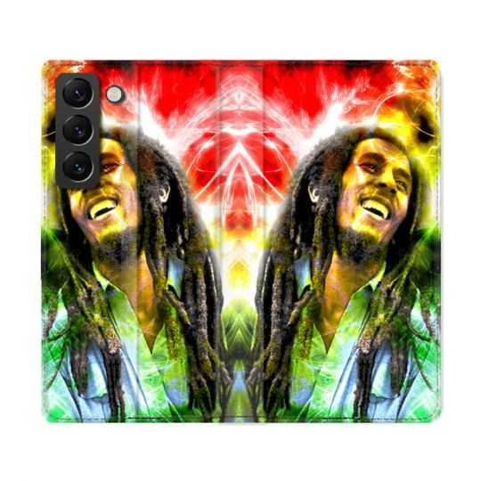 Housse Cuir Portefeuille Pour Samsung Galaxy S22 Ultra Musique Bob Marley Color