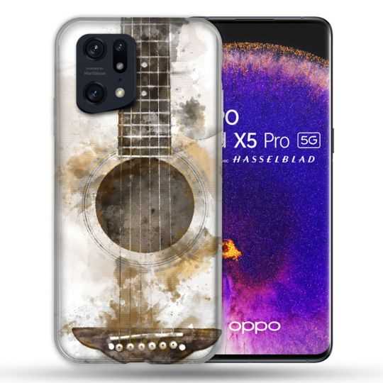 Coque Pour Oppo Find X5 Pro Musique Guitare Tag
