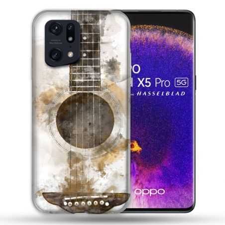Coque Pour Oppo Find X5 Pro Musique Guitare Tag
