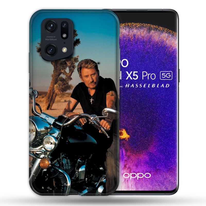 Coque Pour Oppo Find X5 Pro Musique Johnny Hallyday Moto
