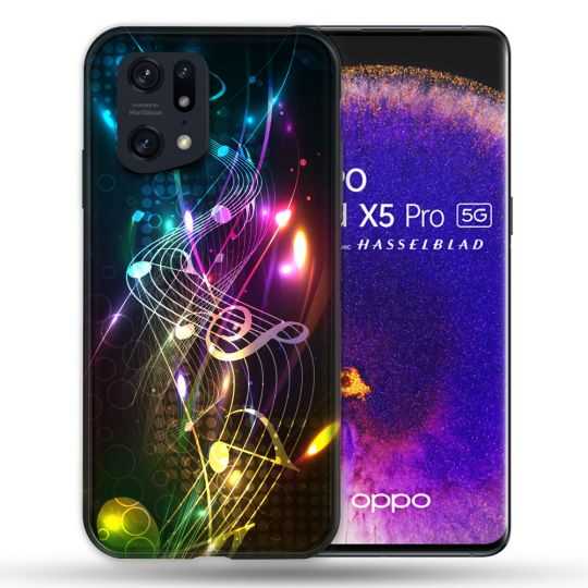 Coque Pour Oppo Find X5 Pro Musique Partition Multicolore