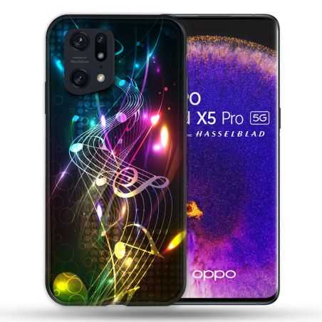 Coque Pour Oppo Find X5 Pro Musique Partition Multicolore