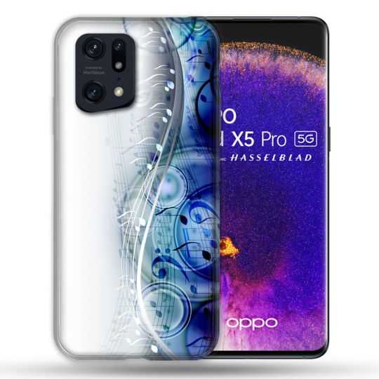 Coque Pour Oppo Find X5 Pro Musique Partition Vague