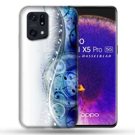 Coque Pour Oppo Find X5 Pro Musique Partition Vague