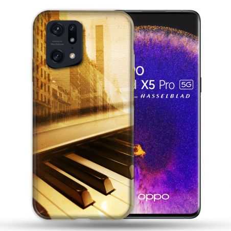 Coque Pour Oppo Find X5 Pro Musique Piano Retro