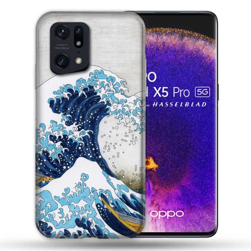 Coque Pour Oppo Find X5 Pro Peinture La Grande Vague