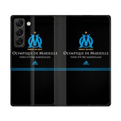 Housse Cuir Portefeuille Pour Samsung Galaxy S22 Ultra Olympique Marseille OM Fier etre Marseillais
