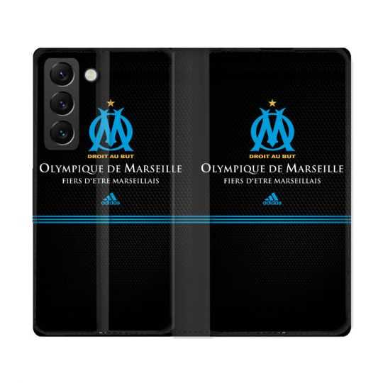 Housse Cuir Portefeuille Pour Samsung Galaxy S22 Ultra Olympique Marseille OM Fier etre Marseillais