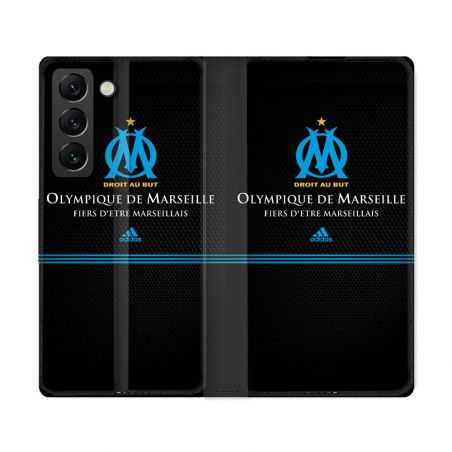 Housse Cuir Portefeuille Pour Samsung Galaxy S22 Ultra Olympique Marseille OM Fier etre Marseillais