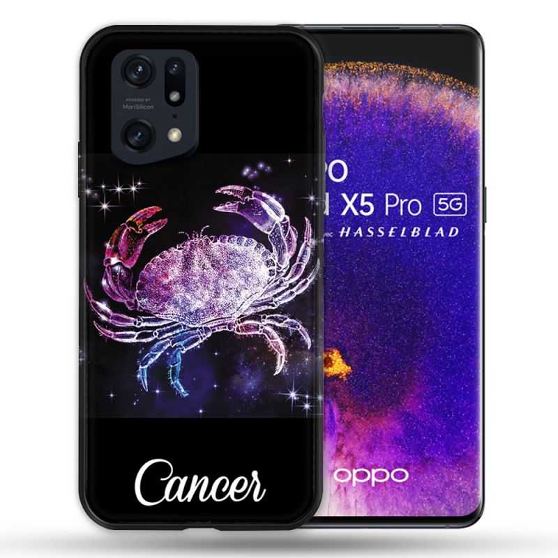Coque Pour Oppo Find X5 Pro Signe Zodiaque 2 Cancer