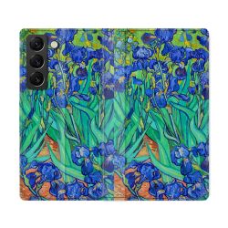 Housse Cuir Portefeuille Pour Samsung Galaxy S22 Ultra Peinture Iris