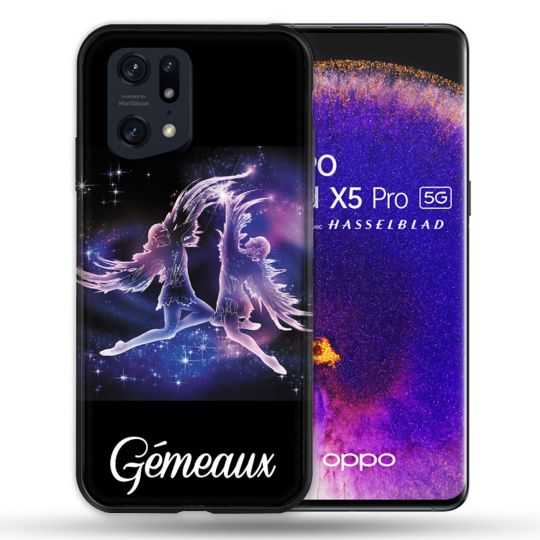 Coque Pour Oppo Find X5 Pro Signe Zodiaque 2 Gémeaux