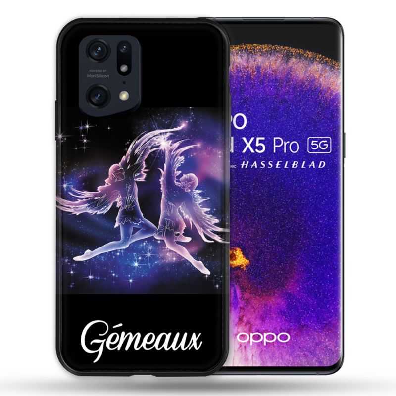 Coque Pour Oppo Find X5 Pro Signe Zodiaque 2 Gémeaux