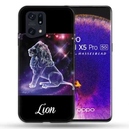 Coque Pour Oppo Find X5 Pro Signe Zodiaque 2 Lion