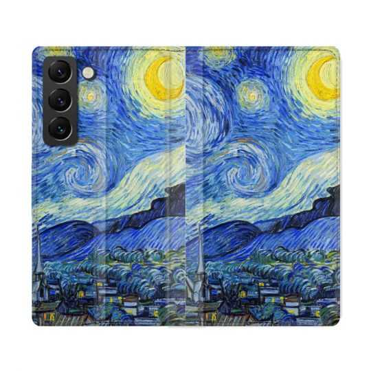 Housse Cuir Portefeuille Pour Samsung Galaxy S22 Ultra Peinture La nuit étoilée