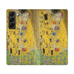 Housse Cuir Portefeuille Pour Samsung Galaxy S22 Ultra Peinture Le Baiser