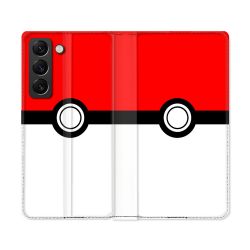 Housse Cuir Portefeuille Pour Samsung Galaxy S22 Ultra Pokemon Pokeball