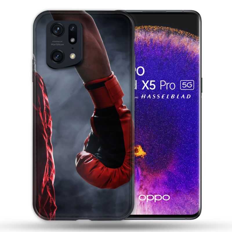 Coque Pour Oppo Find X5 Pro Sport Boxe Gant Rouge
