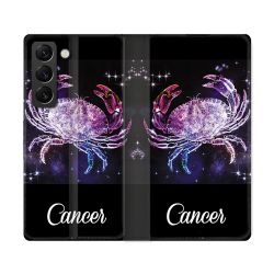 Housse Cuir Portefeuille Pour Samsung Galaxy S22 Ultra Signe Zodiaque 2 Cancer
