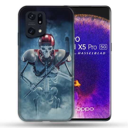 Coque Pour Oppo Find X5 Pro Sport Hockey Squelette