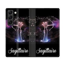 Housse Cuir Portefeuille Pour Samsung Galaxy S22 Ultra Signe Zodiaque 2 Sagittaire
