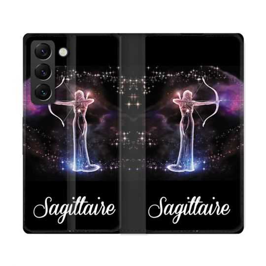 Housse Cuir Portefeuille Pour Samsung Galaxy S22 Ultra Signe Zodiaque 2 Sagittaire