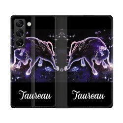 Housse Cuir Portefeuille Pour Samsung Galaxy S22 Ultra Signe Zodiaque 2 Taureau