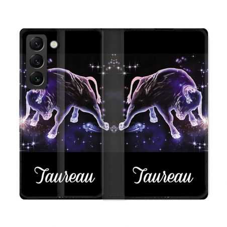 Housse Cuir Portefeuille Pour Samsung Galaxy S22 Ultra Signe Zodiaque 2 Taureau