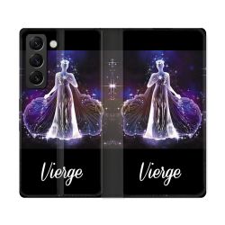 Housse Cuir Portefeuille Pour Samsung Galaxy S22 Ultra Signe Zodiaque 2 Vierge
